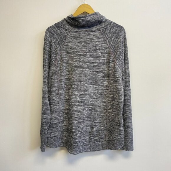 Athleta Heather Gray Techie Cowl Neck Sweatshirt - Picture 9 of 12
